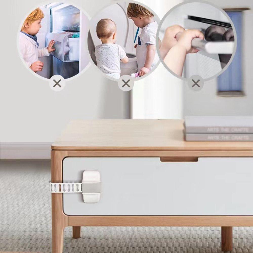Plastic Child Safety Lock Anti-Clamp Refrigerator Safety Buckle Drawer Locks Keep Baby Safe