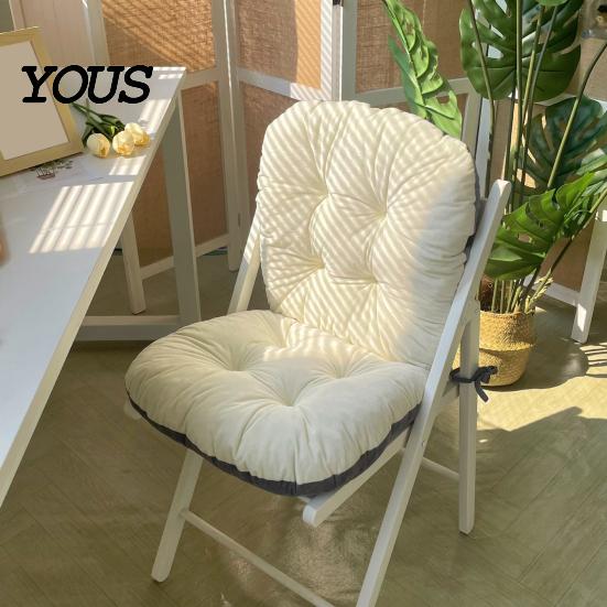 Seat Cushion with Ties Chair Back Support, Cozy Plush Dining Pad Straps Ties, Soft Warm for Office Chairs Ergonomic