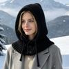Women's Warm Hat with Ear and Scarf, Integrated Pullover Winter for Cold