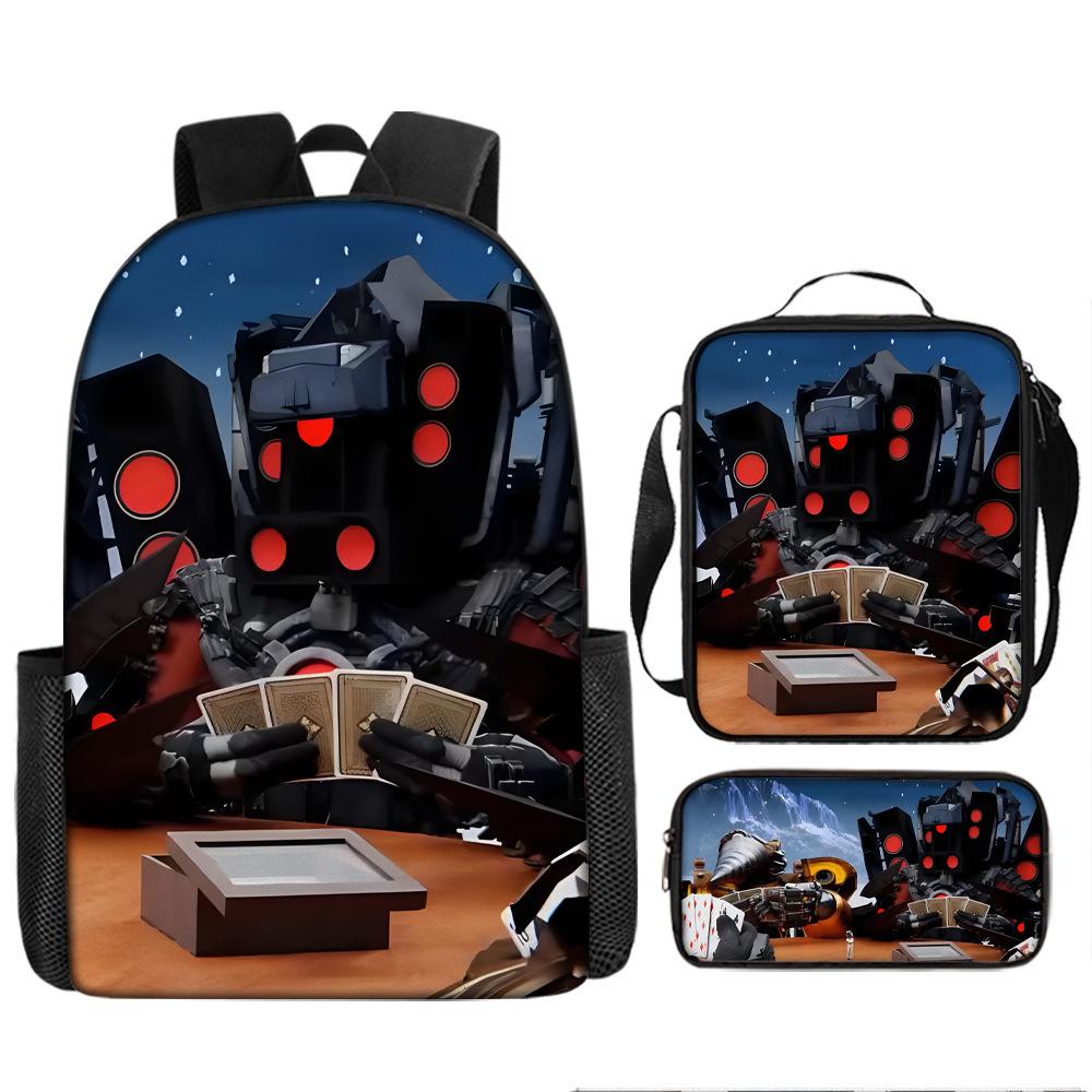 Toilet Man Spoof Schoolbag New Pupil Backpack Satchel Pencil Case