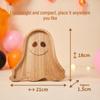 Křížový dřevěný podnos na Halloween: Talíř s dekorací lebky, dýně, ducha a netopýra