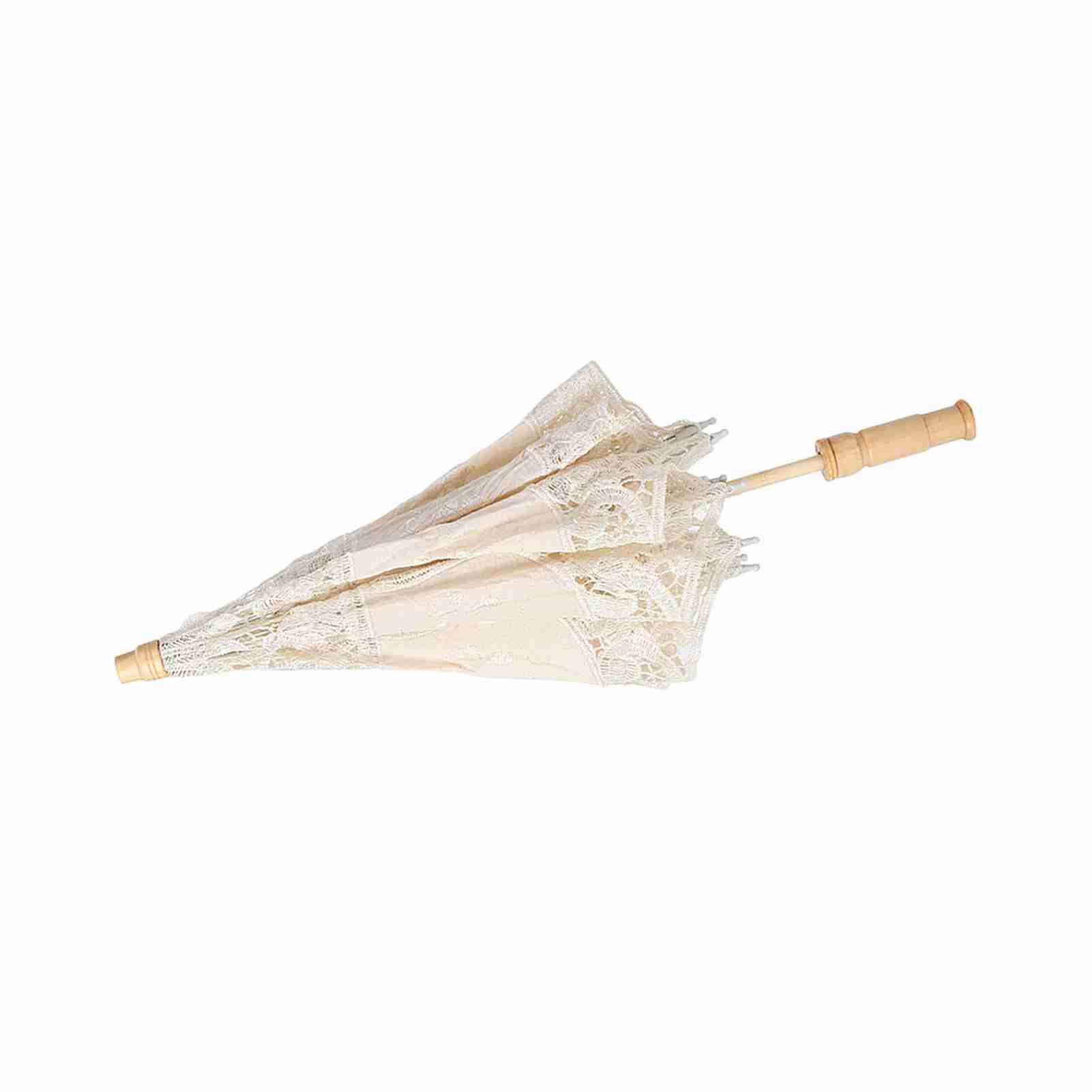 

Кружевной зонтик ручной работы с цветочной вышивкой, свадебный зонтик для фотографии невесты бежевый