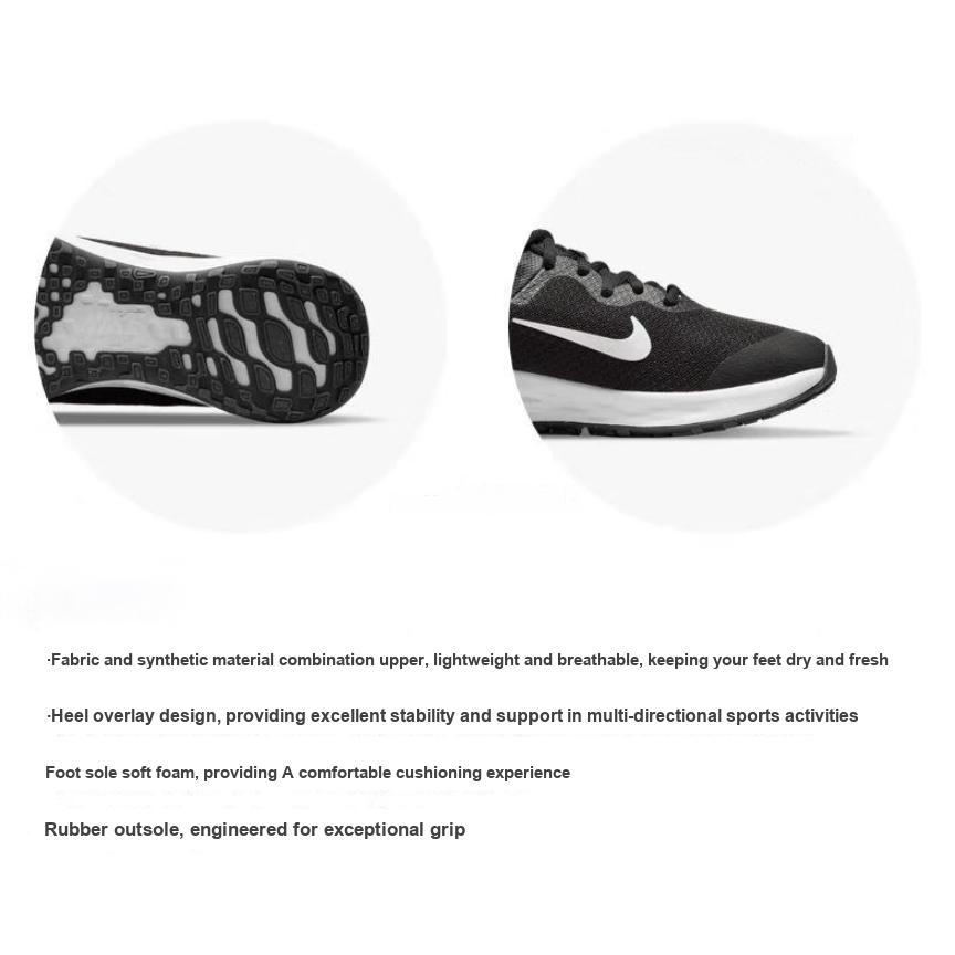 New Nike Revolution 6 'Black White' GS DD1096-003