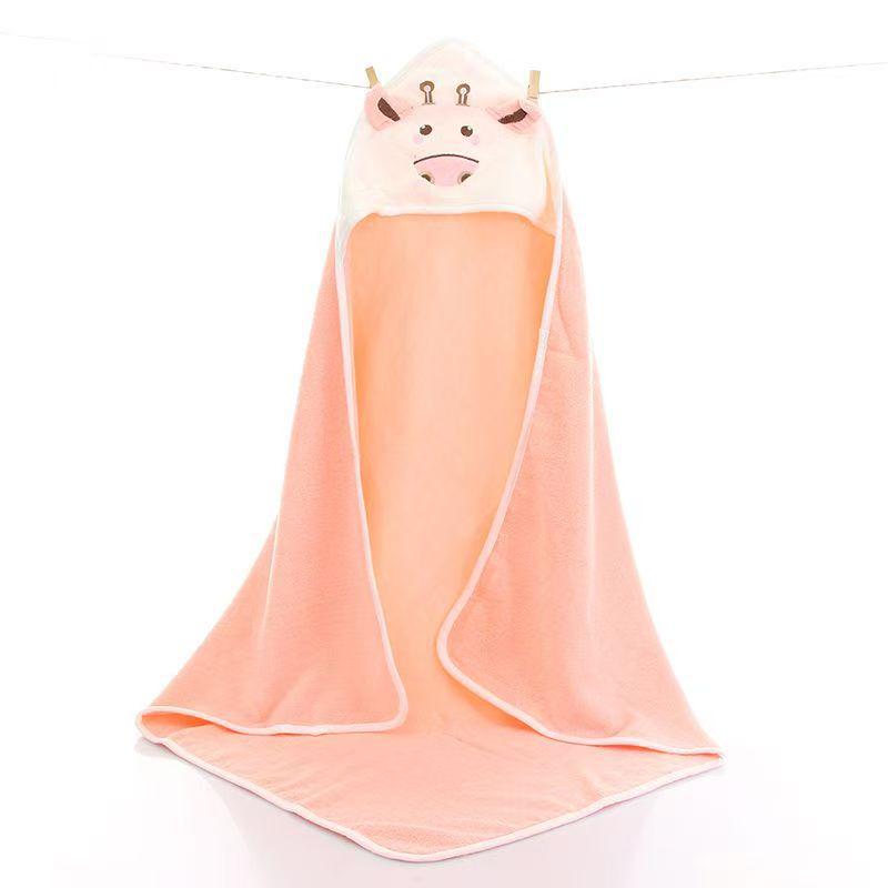 Soft Hooded Cotton Baby Cape Towel - Thick, Absorbent, & Cute Cartoon Design