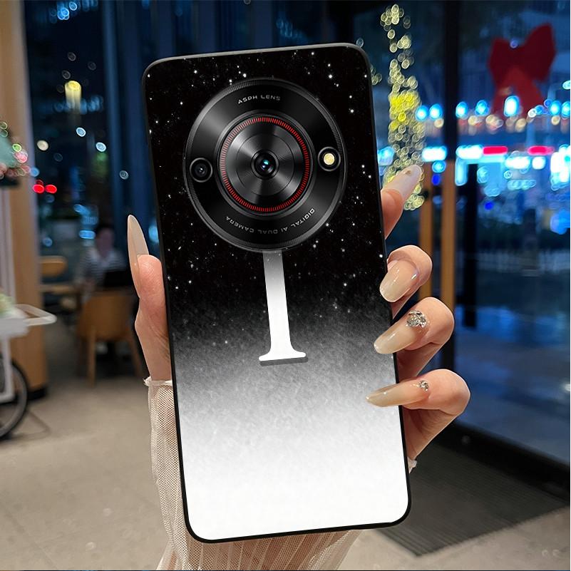 Anti-scratch Soft Case For ZTE Blade A75 5G/ Nubia Focus 5G Custom Name A To Z Letter With Flower Starry Sky Pattern Casing