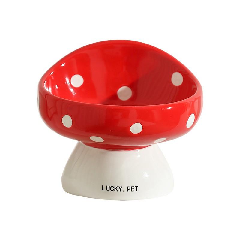 Ceramic Cat Food Bowl Elevated Design Neck Support Pet Feeding Dish Dog Water