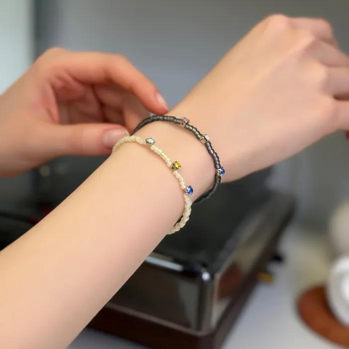 Cubic Slimline Color Bead Bracelet