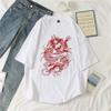 Damen Harajuku Y2K Oversized T-Shirt Drache Goth Anime Grafik-T-Shirt Vintage pro Choice Sommer Poly-Baumwoll-Set Oberteile