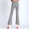 Plaid Flared Pants New Women's Nine-Quarter Pants 2026 Spring Elastic High-Waisted Slim-Fit Flared Pants with Slits