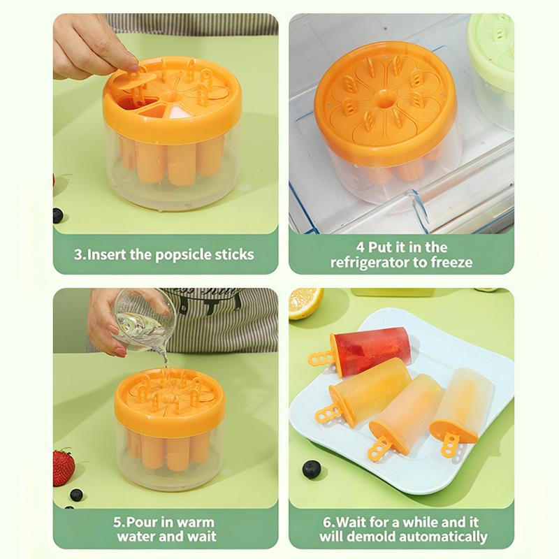 8 Holes Easy Release Ice Molds, Diy Popsicle Maker With Quick Freezing Technology For Home Ice Bars, Homemade Ice Cream Mold