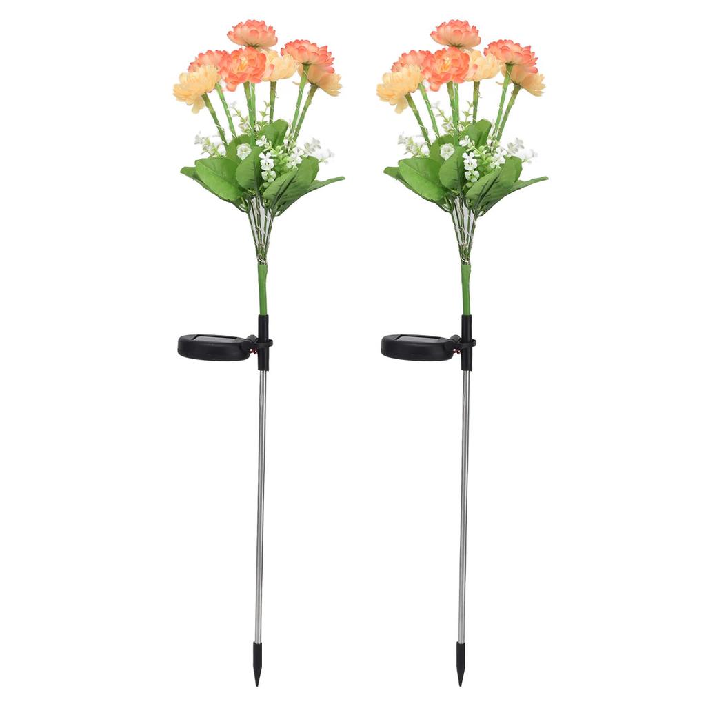 2 Pcs Solar Garden Lights LED Solar Flower Lights for Garden Patio Lawn Yard Pathway