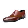 New casual men's leather shoes Designer and Splicing Fashion Styles Office and leisure business Plus Size Adult shoes Brown