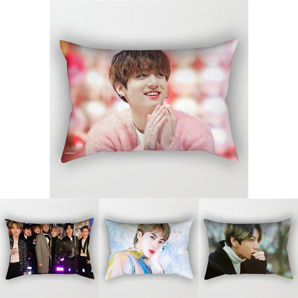 Boys Kpop Bangtan Bts Print Pillowcase Cover Bed Seat Square Pillow Cover Home