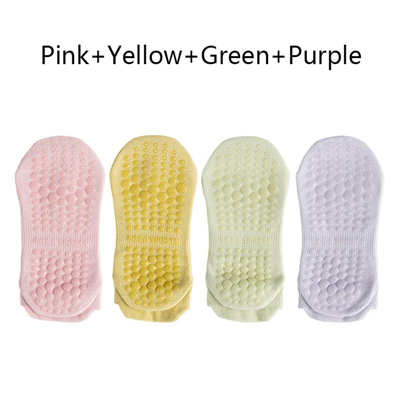 4Pairs Grip Socks for Women Non Slip Pilates Yoga Socks Mesh Breathable Short Socks Cotton Low Cut Gym Fitness Dance Sport Sock