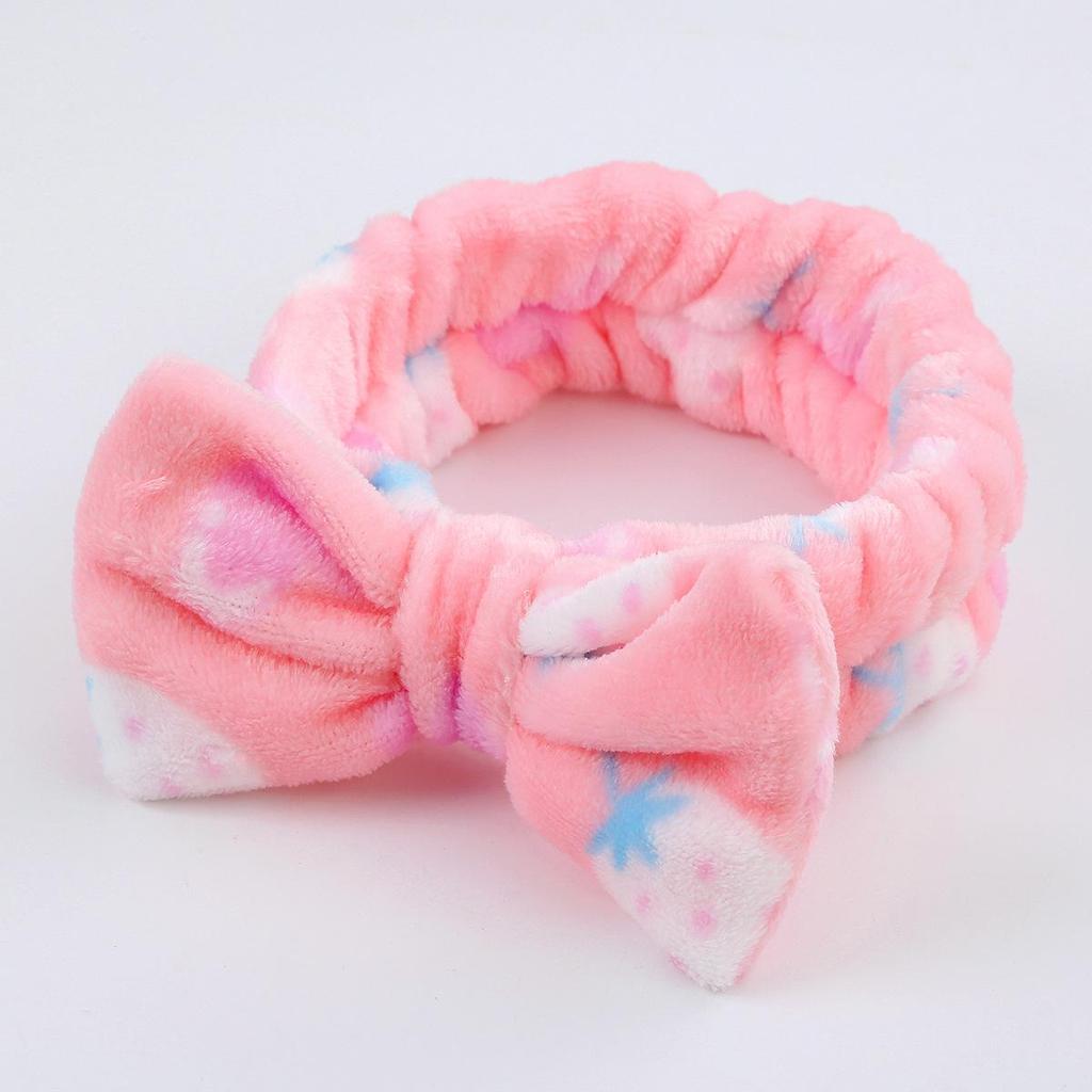 Leopard Print Coral Fleece Bow Headband for Women – Plush, Cute Hair Accessory