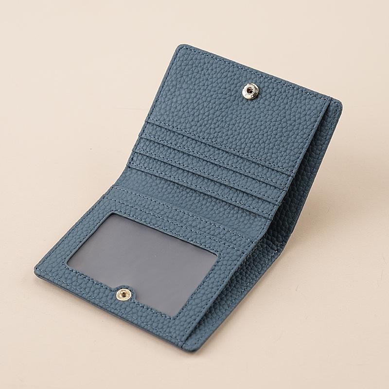 Damen-Münzbörse aus Leder im japanischen Stil mit RFID-Schutz und Legierungsklammer