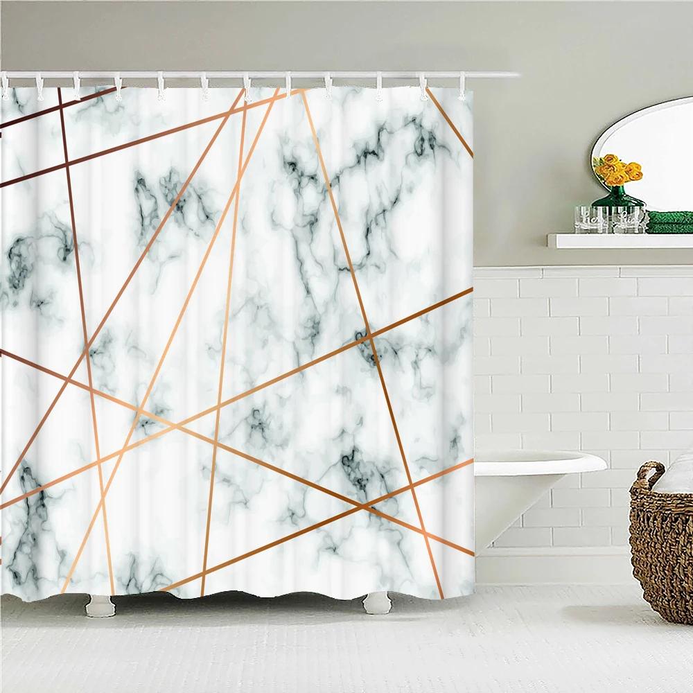 Waterproof Polyester Fabric 3D Bath Curtain Geometric Figure for Bathroom Curtain Shower Curtain Long 180*200cm