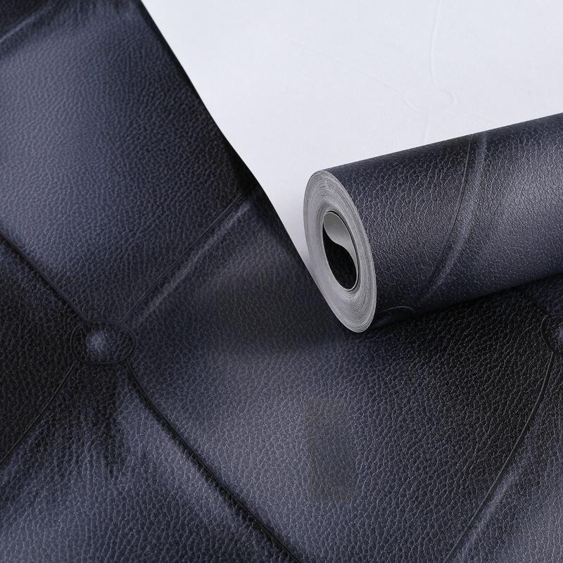 Wine Red 3D Plaid Imitation Soft Bag Wallpaper Living Room Background Wall Bar KTV Restaurant Personalized Luxury Wall Stickers