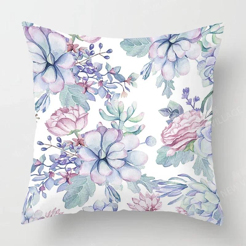 Nordic Fall Home Decor Autumn Throw Pillow Case Sofa Cushion Cover Modern 45X45Cm 45*45 50X50Cm 60X60 40X40Cm Plant Green Leaf