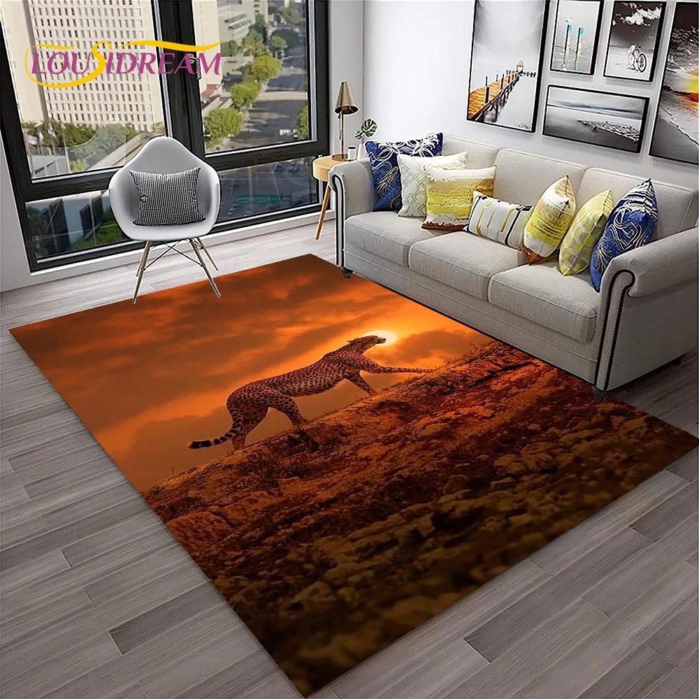 

Leopard Cheetah Animals Cartoon Carpet Rug for Home Living Room Bedroom Sofa Doormat Decor,Kid Play Area Rug Non-slip Floor Mat 40x60cm