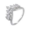 Chic Crown Shape Women Rings Luxury Silver Color Paved Crystal Cubic Zirconia Wedding Party Fashion Jewelry Fancy Gift
