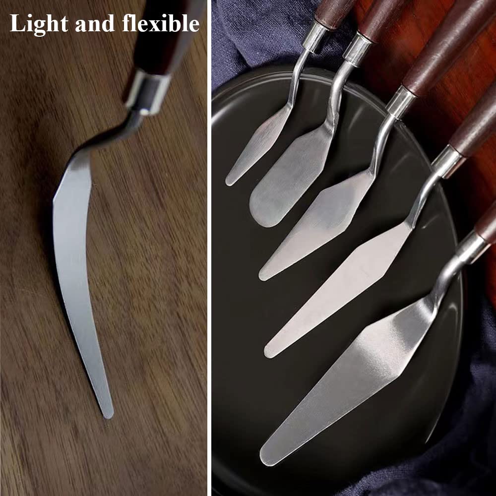 Cake Cream Scraper Set Stainless Steel Cake Decoration Knife Wooden Handle Scraper Mixing Scraper Color Mixing Icing Baking Tool