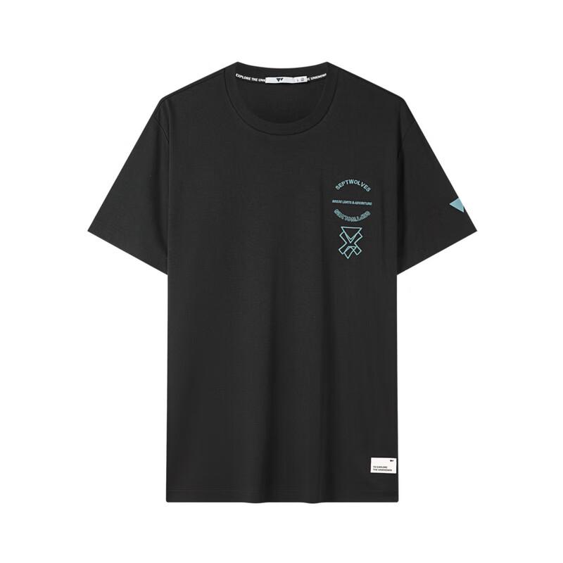 SEPTWOLVES Men's Casual Heavyweight Pure Cotton Printed Short Sleeve T-Shirt