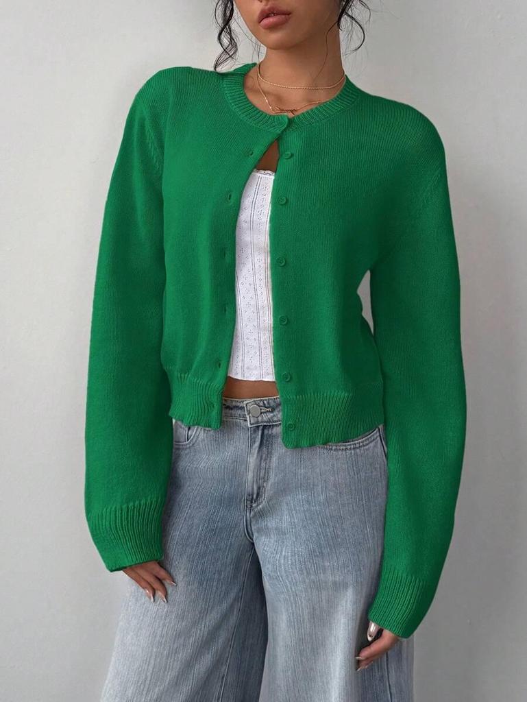 Women's Long Sleeve Knit Cardigan Sweater - Soft, Slimming, and Loose Fit for Autumn/Winter 2025