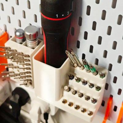 Screwdriver Bit Storage Box Large Capacity Multiple Compartments Universal Drill Bit Holder Perforated Board Organizer