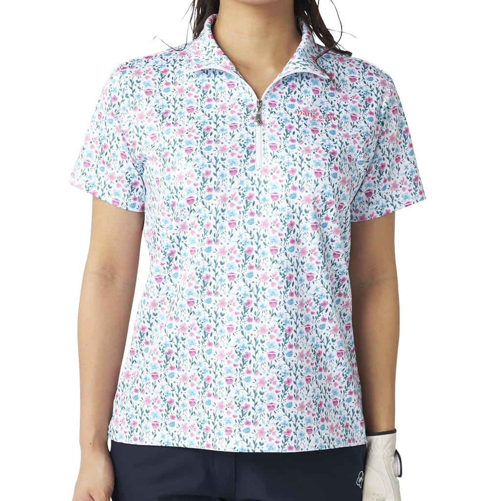 Marie Claire Short Sleeve Pink Women's Half-Zip Shirt,