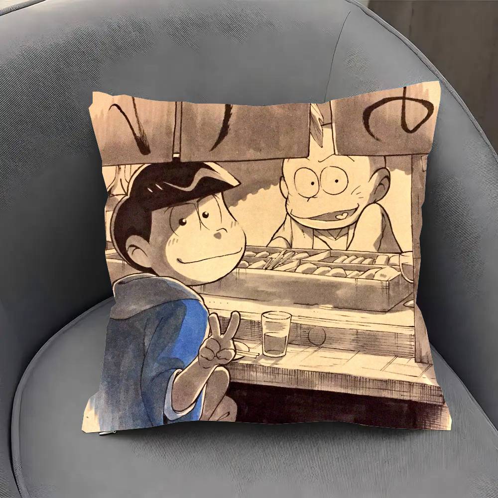 Anime O-Osomatsu S-San Vintage Pillow Case Sofa Cushion Cover Room Home Decoration