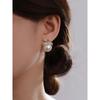 Sparkling Bow Stud Earrings With Natural Australian Mother-of-Pearl Pearl Cubic Zirconia Women