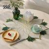Christmas Table Placemats for Dining Floral Leaf Placemat Table, Decorative Polyester Fabric Holiday Decorations Mats with Festive Leaves Design Party