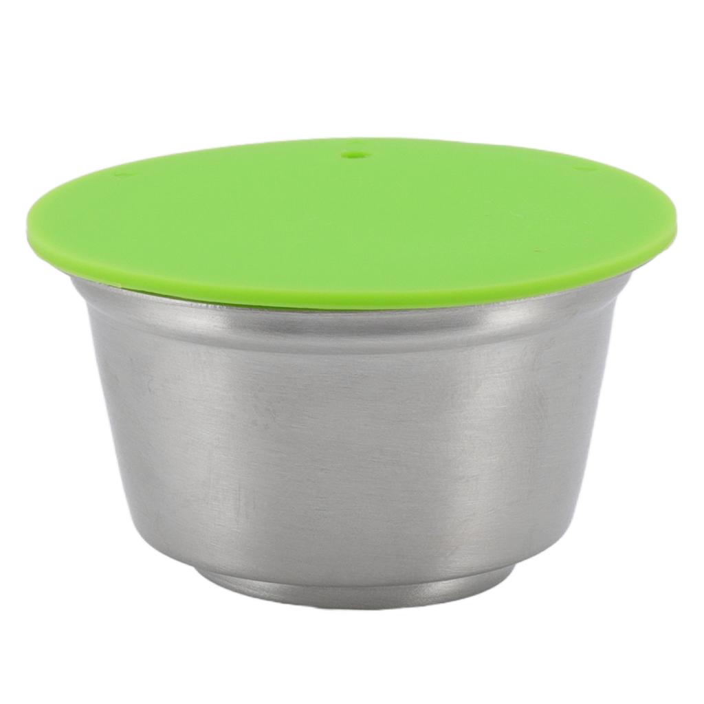 Refillable Coffee Capsule Stainless Steel High Temperature Resistant Reusable Coffe Pod for Home Green