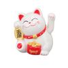 Chinesische Glückskatze Fortune Cat Dekoration Winke-Arm Solarlicht Induktionsstatue Figurinen Für Haus Auto Ornamente Seitwärts sitzend Weiß