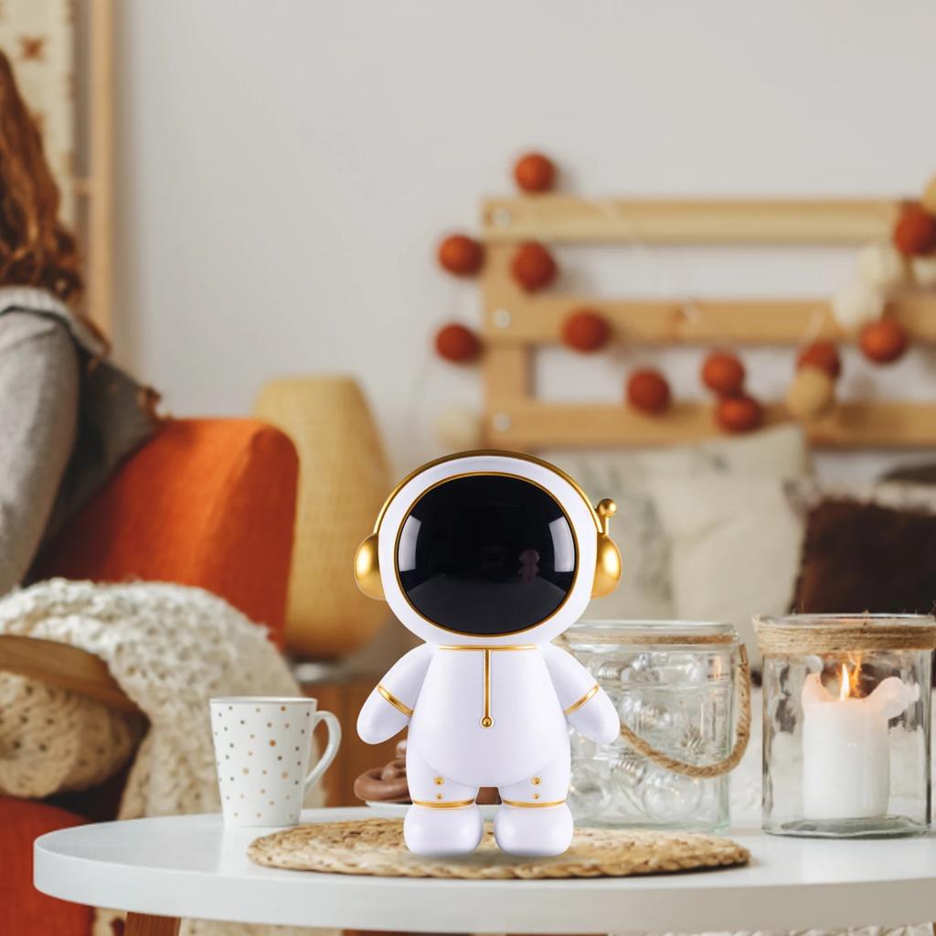 Astronaut Money Boxes Multifunctional with Light String Money Storage Box Portable Night Lamp Battery Powered for Children Gifts
