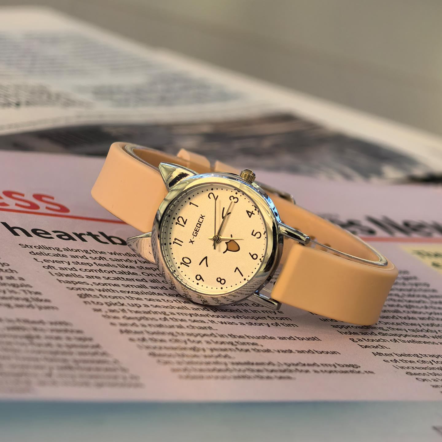 

Trendy Student Watch Female Niche Candy Color College Style Art Sense High Value Watch Birthday Gift Quartz Watch розовый