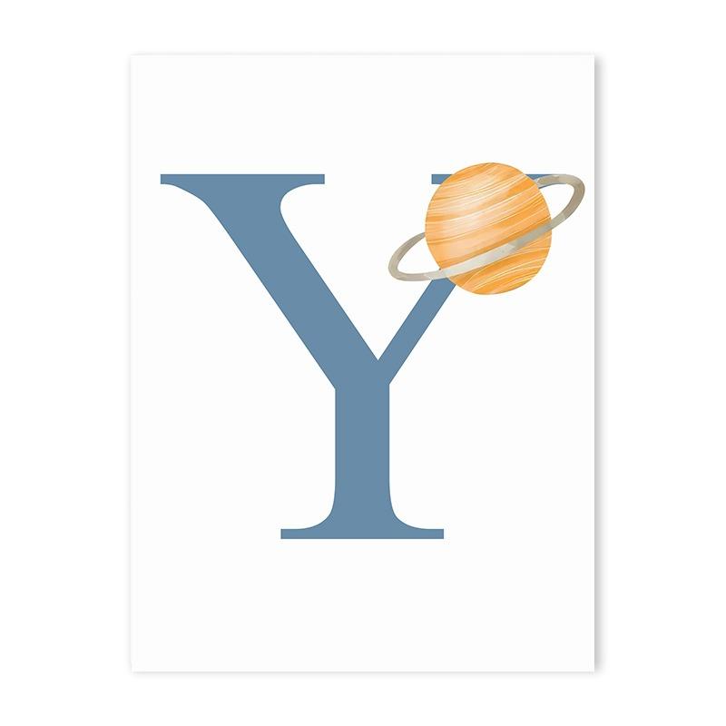 Rocket Astronaut Planet Outer Space Baby Name Custom Wall Art Canvas Painting Nordic Cartoon Prints Posters for Kids Room Decor