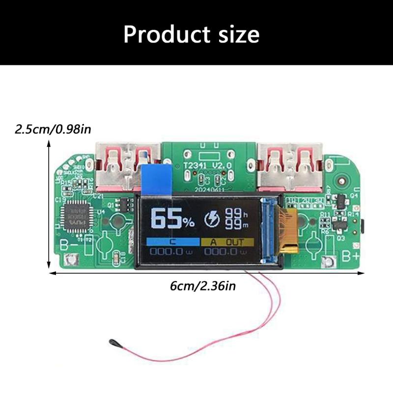 TFT Display Powerbanks Charging Board 22.5W Fast Charging Module PD QC20W Output Double USB Type C for Phone Chargers