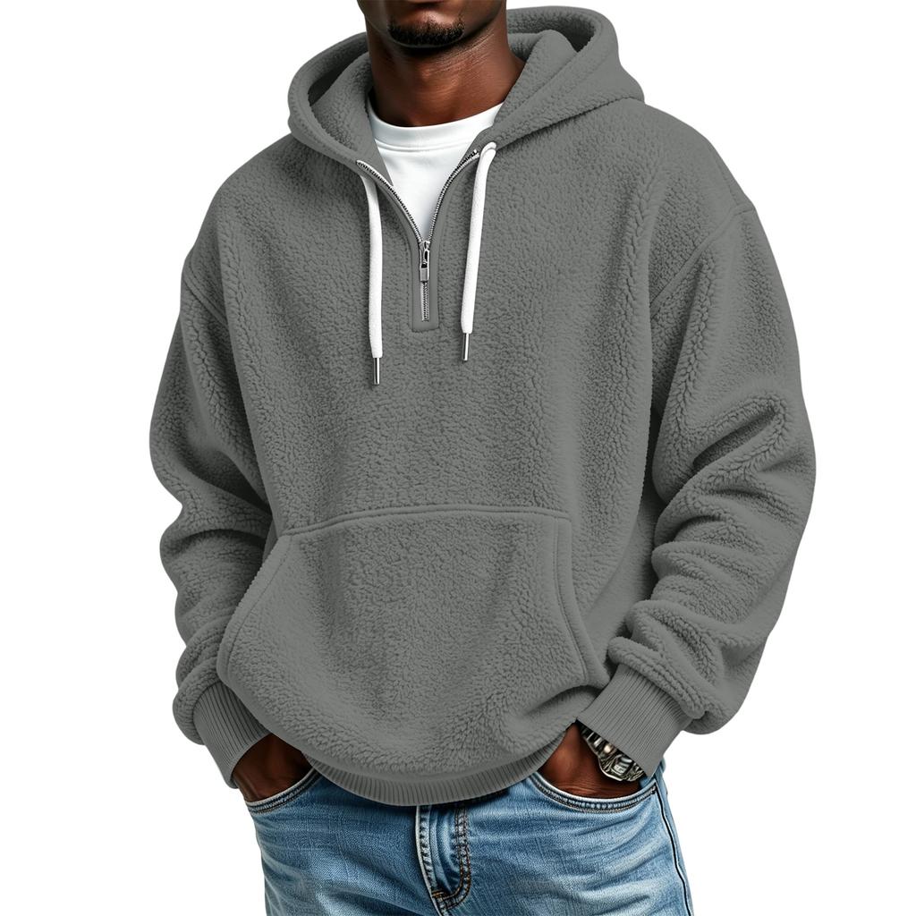Men's Casual Hooded Sweatshirt Long Sleeve Lined Pullover for Everyday Wear