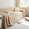 Faux Rabbit Fur Sofa Cover Warm Winter Bubble Shaped Slipcovers Luxury Plush  Couch Covers for Living Room Decor Blanket Towel