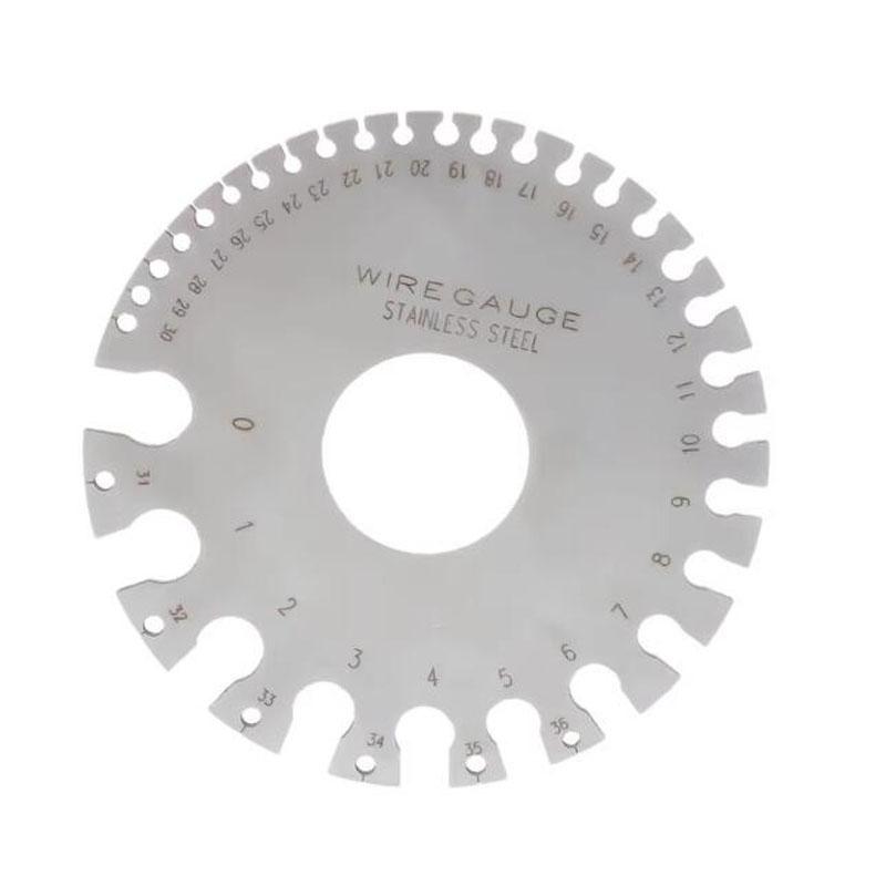 652F Stainless Steel 0-36 Round AWG SWG Wire Gauge Thickness Measuring Sheet Diameter Metal Machinist Measurement Plate Ruler