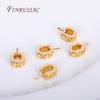 18K Gold Plated Stripes Pearl Pendant Mounting,Beads End Caps Peg Bails,Suitable For DIY Pearl Pendants Making