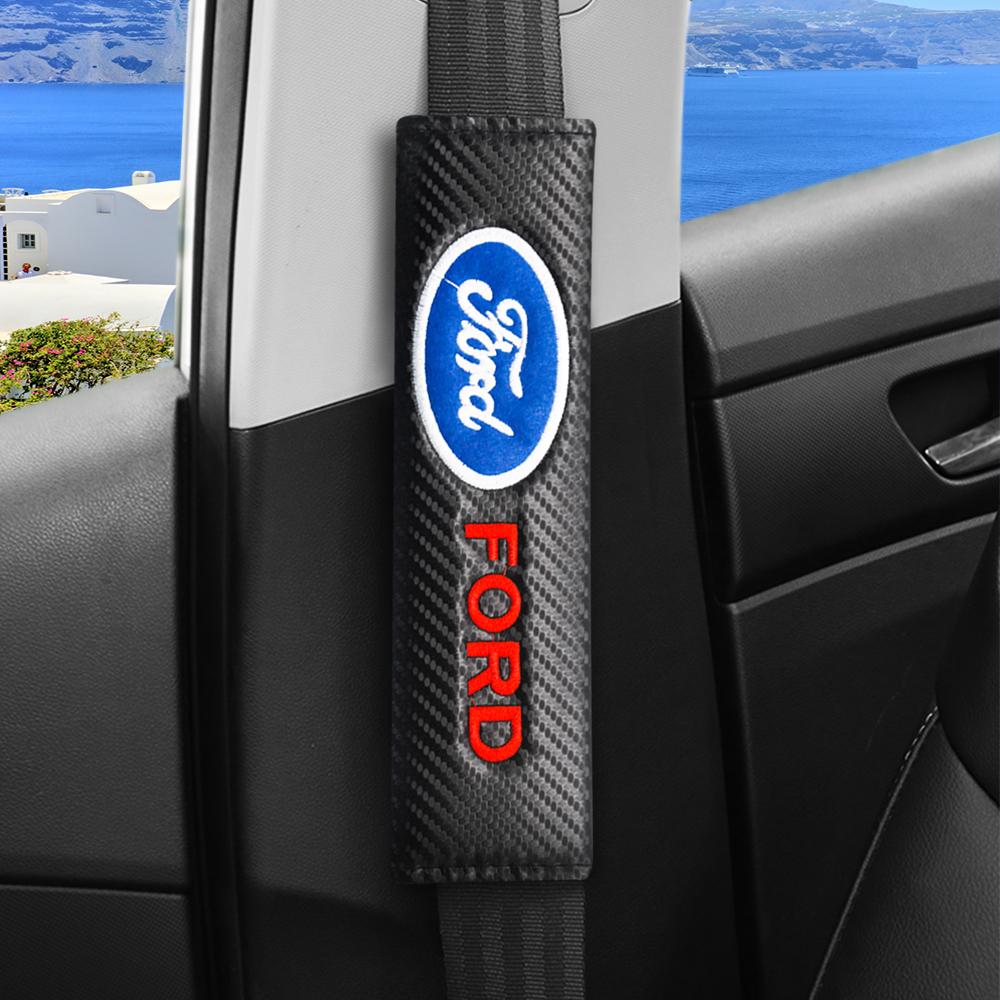 For Ford F MK42Pcs PU Leather Car Seat Belts Cover Universal Auto Interior Decor Shoulder Protection For Ford Focus mk2 mk3 Fiesta mk7 Ranger