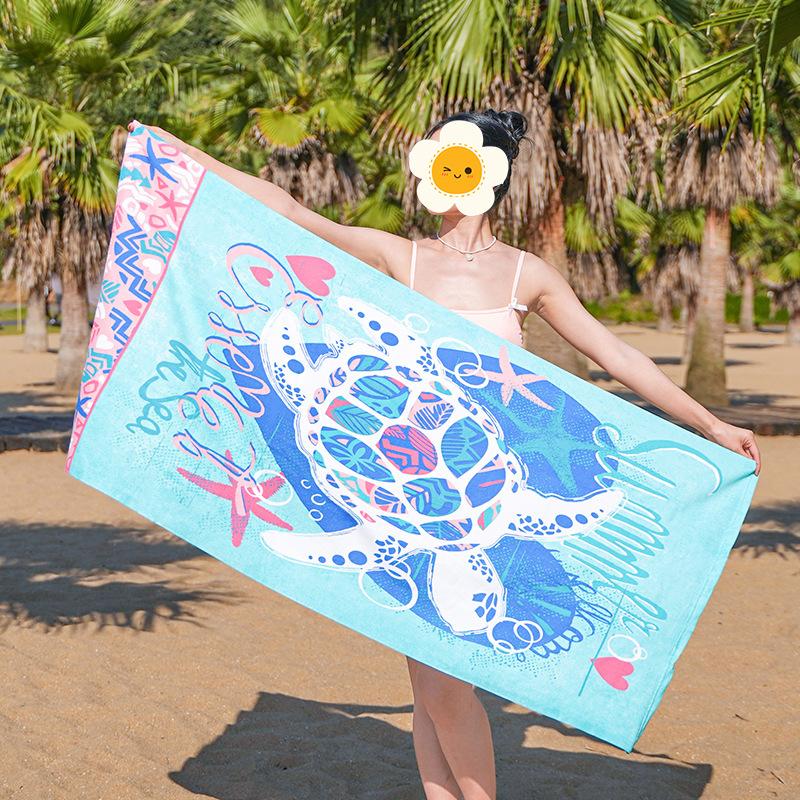 

70X150 полотенце из микрофибры с принтом морской черепахи, быстросохнущее, для серфинга, пляжное, банное полотенце увеличенного размера 150*70cm небесно-голубой