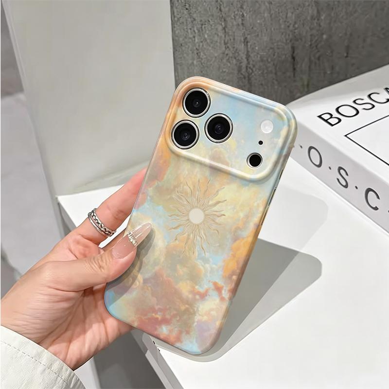 Ethereal Sun Ray Sunset Cloud Art Graphic Film Aesthetic Protective Shockproof Bumper Phone Case Cover For iPhone 14 15 16 Pro Max Plus