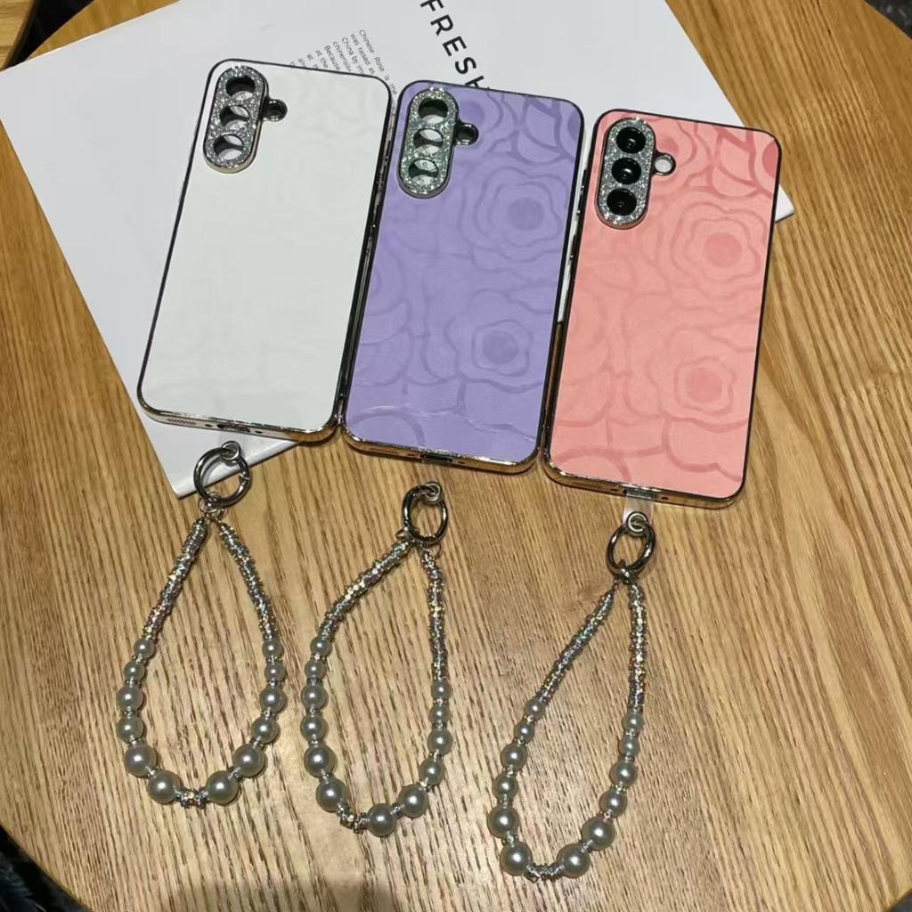 Glitter Rhinestone Camera Protection Case For Samsung A07 A37 A17 A57 A56 A55 A54 A53 A36 A35 A34 A26 A25 A16 A06 Lanyard Cover