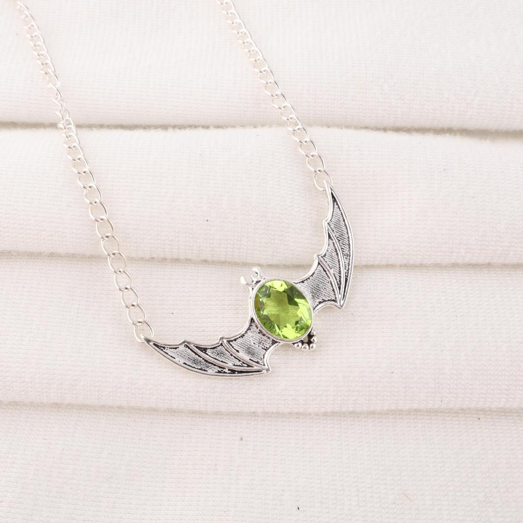 Peridot Pendant Gemstone Jewelry, 925 Solid Sterling Silver Pendant, Handmade Jewelry Birthstone Pendant, Gift For Him