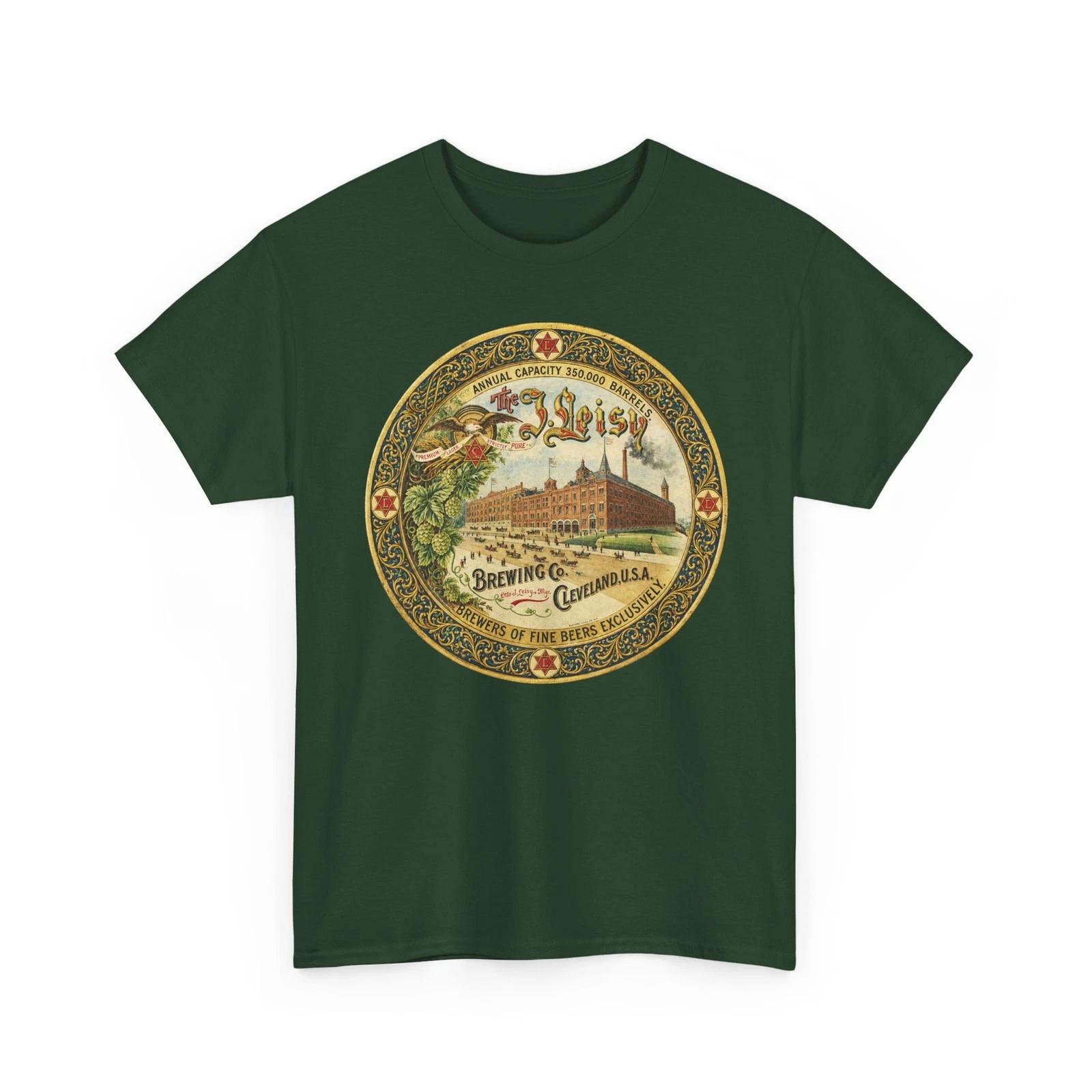 J. Leisy Brewing Co. Pre-Prohibition Cleveland OH Brewery Retro Beer T-Sirt 3XL