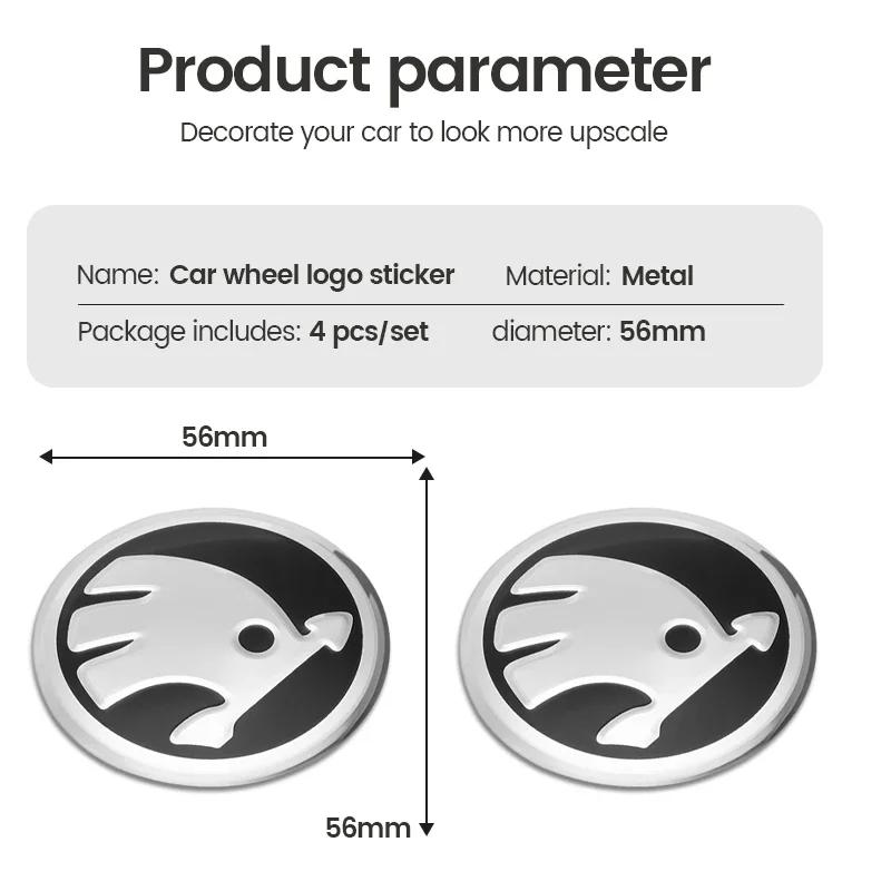 2025 Caldo 4pz 60mm 56mm Styling Auto Copricerchi Centrali Coprimozzi Stemmi Per Skoda Octavia Fabia Kamiq Kapoq Kodiaq Rapid SCALA Su